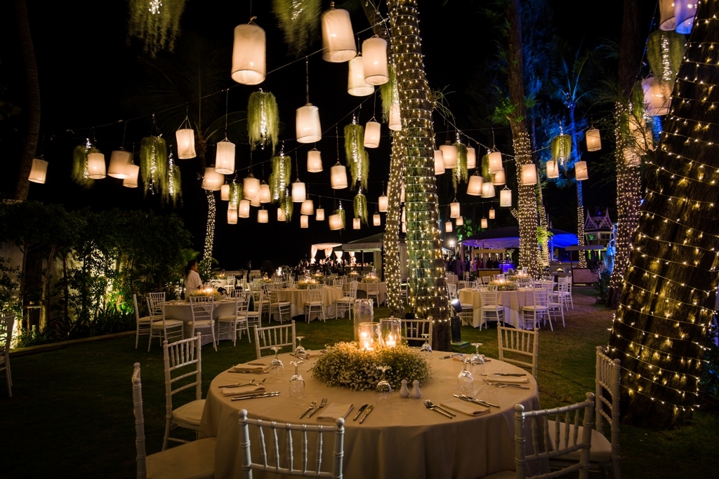 Skyline reception at a luxury destination wedding